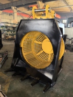 Bécher de criblage hydraulique rotatif SLN 5-6 tonnes pour excavatrice, attache mobile portable pour la séparation du sol et du gravier en construction