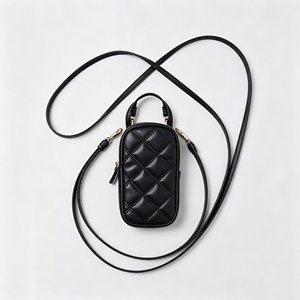 <span class=keywords><strong>Sac</strong></span> à main à <span class=keywords><strong>bandoulière</strong></span> en cuir PU noir personnalisé, Mini <span class=keywords><strong>sac</strong></span> à <span class=keywords><strong>bandoulière</strong></span> matelassé <span class=keywords><strong>pour</strong></span> <span class=keywords><strong>Smartphone</strong></span> <span class=keywords><strong>pour</strong></span> femmes - Product Image 2