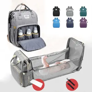 Plegable multifuncional pañal cama cuna impermeable cochecito bebé pañal mochila bolsa con Moisés para Bebé y Mamá madres