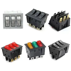 High quality 9 pin rocker switch 15A 250V KCD 2,3 Way Triple 9-foot 2-Gear rocker switch with led lamp33.5*40 boat switch