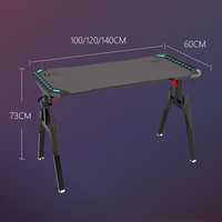 Bureau de jeu pour ordinateur de bureau ergonomique à levage électrique pour joueurs avec éclairage RVB