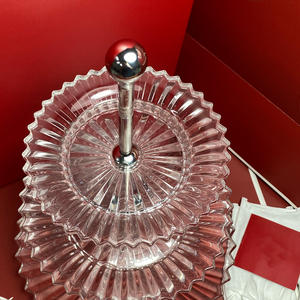 Plato de Postre de Diseño Moderno para Bodas, Soporte de Pastelería de Cristal de Alta Gama de 3 Niveles, Mille Nuits - Product Image 6
