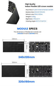Écran LED souple P1.8 à service frontal, panneau d'affichage numérique, affichage publicitaire, mur vidéo LED pour centre commercial - Product Image 6