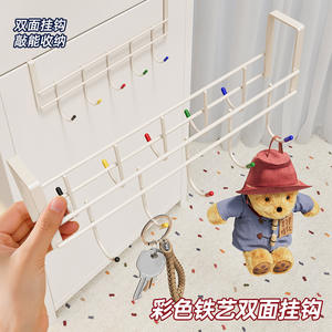 Crochets muraux double face colorés, pour porte, armoire, porte-clés, porte-serviettes, organisateur de rangement domestique, forme rectangulaire - Product Image 5