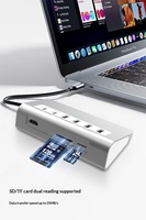 Intpw P9 PRO 10Gbps 11-en-1 Tipo C para 4K 60Hz PD 100W 2 Tipo-A 2.0 SD/TF Aluminio iPhone 16/15 MacBook en Stock