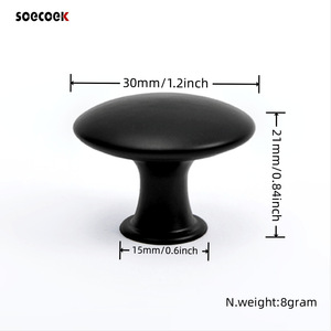 Single-hole Round Pull Handle for Golden Cabinet Kitchen Wardrobe Doors-Zinc Alloy + Iron Durable Furniture Hardware <b>Black</b> - Product Image 6