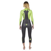 DIVESTAR Custom Logo Depan 3mm Neoprene Smooth Skin Lengan Panjang Resleting Belakang Bodysuit Wanita Dewasa Freediving Triathlum Wetsuit