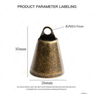 निर्माता थोक रेट्रो शैली 9 pcs/सेट क्रिसमस ट्री बेल पेंडेंट डिजी होम सजावट धातु सींग घंटी - Product Image 3