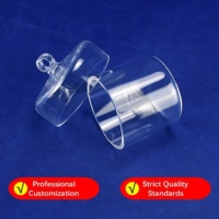 Couvre-gobelet en verre de quartz fondu SiO2 de haute pureté |   Bécher de laboratoire transparent résistant à la chaleur |   Conteneur résistant aux acides 50ml-500ml 400