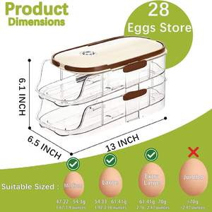 Moderna Caja Automática para Almacenamiento de Huevos, Bandeja de Huevos Multicapa de PP para Cocina, con Temporizador, Especial para Refrigerador, Alimentos para el Hogar - Product Image 2