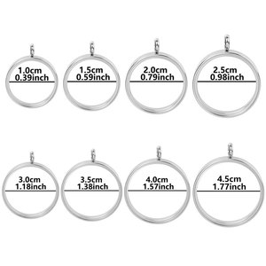 Promozione di alta qualità in acciaio inox <span class=keywords><strong>Floating</strong></span> ciondolo ciondolo medaglione di vetro di memoria rotonda collana per finestre per ceneri - Product Image 3