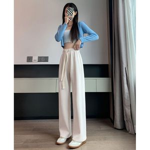 <span class=keywords><strong>Pantaloni</strong></span> larghi a vita alta da <span class=keywords><strong>donna</strong></span> 2022 larghi e lacci Casual larghi e lacci larghi e caldi con <span class=keywords><strong>velluto</strong></span> - Product Image 4