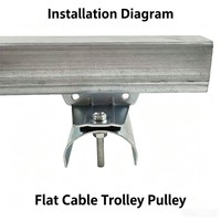 Sistema de Cableado Festoon, Carro Portacables de Acero Galvanizado/Acero Inoxidable 304, Polea para Riel en C, Grúa Aérea de Servicio Pesado, Gancho en U con Amortiguador