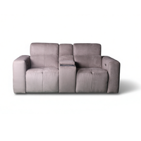Canapé inclinable électrique 2 places en tissu microfibre, avec console centrale, chargeur sans fil et porte-gobelets