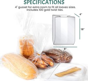 Bolsas Reutilizables Transparentes para Pan, de Tela No Tejida, con Cierre, Tamaño Personalizado, Conservación sin Humedad, Almacenamiento de Pan Casero HCPACK - Product Image 4