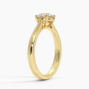 Anillo de Compromiso Clásico de Oro con Diamantes Brillantes, Elegante Joya de Boda para Novia - Product Image 2