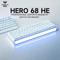 Clavier de Jeu Mécanique Filaire AULA HERO 68HE à Switches Magnétiques, Personnalisable RGB, 65% pour E-sport