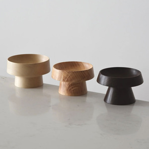 Cuenco de Pedestal de madera Exhibición rústica Cuencos <span class=keywords><strong>Koben</strong></span> elevados de frutas de madera natural Cuenco de soporte elevado de madera hecho a mano - Product Image 3