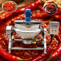 Marmite de Cuisson Industrielle Automatique 50L-1000L avec Agitateur pour Confiture et Sauce Piquante, Double Enveloppe Vapeur et Mélangeur