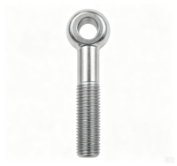 Boulon à œillet en acier inoxydable 304/316 finition brute, filetage M8, longueur 55 mm, DIN944, tête à joint lâche, boulon de levage à œillet pivotant