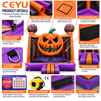 Structure gonflable combinée Ceyu Citrouille d'Halloween avec toboggan et piscine de saut pour location de fête de festival d'automne