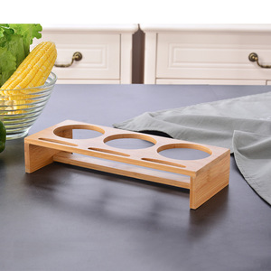 Support à épices Michael Bamboo à 3 trous, compatible lave-vaisselle, pour rangement sur comptoir de cuisine - Product Image 1