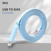 Câble de console USB AM RJ45 bleu moulé, câble de débogage série RS232, transfert de données rapide, certifié ROSH pour routeur/commutateur H3C