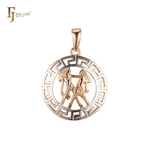 Кулон FJ Fallon Fashion Jewelry, знак зодиака, греческий стиль, с ореолом, покрытие из розового золота, двухцветный - Product Image 6