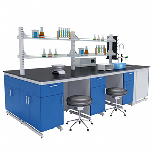 โต๊ะปฏิบัติการเหล็กเต็มรูปแบบ, โต๊ะขอบเหล็กและไม้, โต๊ะกลาง, โต๊ะทดสอบในห้องปฏิบัติการ, โต๊ะปฏิบัติการ - Product Image 2