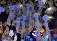 Département de la marine lumineux tissu acrylique méduse lustre plafond de mariage lumières décoratives salle de mariage lieu mise en page accessoires