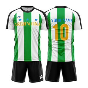 Set Personalizzato di Maglie da Calcio a Righe con Design Argentina, Kit da Calcio Sublimato con Nome e Numero Personalizzati per Eventi Sportivi di Squadra - Product Image 6