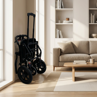 Fauteuil roulant pliable pour avion, avec barre de traction, en acier carbone, facile à transporter – Meilleures ventes