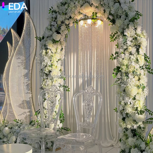 LEDA Wedding Event <b>Decor</b> Handmade Soft Artificial Silk Flower Greenery White Rose Flower <b>Arch</b> - Product Image 2