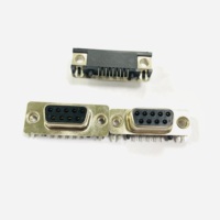 Adaptateur DB9 mâle horizontal à 90 degrés, simple rangée, vert, fin et mince, connecteur PCB, emballage en boîte, Hongsheng DS003GROM