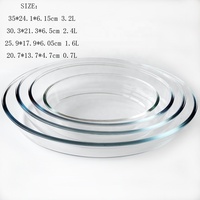 Plat de cuisson en verre: plat de cuisson rond en verre transparent avec poignées-bol couvert pour la cuisson, la cuisson, le micro-ondes, le lave-vaisselle