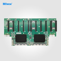 Carte d'extension GPU MIWIN OEM ODM 11 emplacements PCIe 4.0 avec switch Broadcom 88096 pour 8 ou 10 cartes, backplane GPU PCIE 4.0 X16