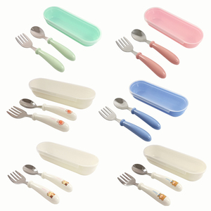 Boîte à couverts portable en acier inoxydable pour enfants, fourchette, cuillère, cuillère pour <span class=keywords><strong>bébé</strong></span>, cuillère pour aliments pour <span class=keywords><strong>bébé</strong></span>, cuillère d'apprentissage pour <span class=keywords><strong>repas</strong></span> avec boîte - Product Image 6