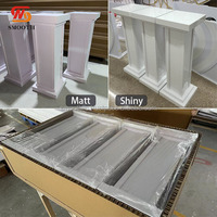 Columnas Romanas Cuadradas de PVC Blanco al por Mayor para Decoración de Pasillos de Boda, Camino de Mesa para Pastel, Pedestal para Fiestas