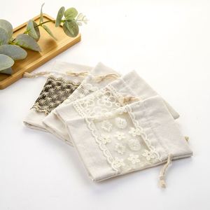 Customizable Transparent <b>White</b> Canvas <b>Bag</b> Drawstring Lace Drawstring <b>Bag</b> - Product Image 4