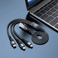 Produits les plus vendus Câble multi chargeur tressé en nylon 1.2M 3IN1 Câble de charge Multifonction Téléphone Micro USBC Câbles de chargeur rapide