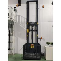 Elevador de Carga Hidráulico de Riel Único Montado en Pared / Elevador de Mercancías Pequeño de 500 kg / Plataforma Elevadora de Carga para Almacén
