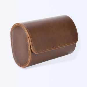 2 घड़ियों के लिए कस्टम उच्च गुणवत्ता वाला लेदर वॉच रोल केस लेदर वॉच बॉक्स केस - Product Image 3