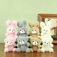 Mini porte-clés en peluche doux et moelleux, lapin ou ours, jouets en peluche, accessoires de sac