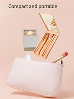 Ensemble de 5 pinceaux de maquillage imperméables longue durée, simples et élégants, adaptés aux peaux sensibles, poils synthétiques super doux, mini pinceaux pour le visage et les lèvres
