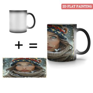 Study Room Desktop Drink Mug 11oz Frosted Black <b>Ceramic</b> Heat Changing Magic <b>Cup</b> - Product Image 4