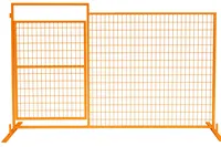 Portails piétonniers temporaires pour clôtures 6ft x 9.6ft, sécurisés et durables pour les chantiers de construction et les événements, avec pieds de support.