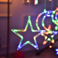Guirlande lumineuse rideau à lumière étoiles-lune LED, 10 m, féerique, pour noël, Bar, maison, fête de mariage, jardin, fenêtre et décoration