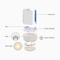 Triple Catch Fly Trap Solution de contrôle des insectes Lumières attrayantes pour les moustiques Mouches Mites Plug in Home Use Restaurants Cuisines