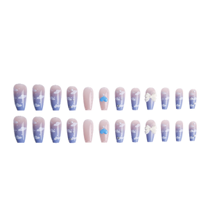 <span class=keywords><strong>Uñas</strong></span> <span class=keywords><strong>Postizas</strong></span> de Color Azul Degradado de Ensueño, <span class=keywords><strong>Uñas</strong></span> <span class=keywords><strong>Postizas</strong></span> Largas <span class=keywords><strong>con</strong></span> Diseño de Nubes y Detalles en 3D, <span class=keywords><strong>Uñas</strong></span> Adhesivas Reutilizables - Product Image 5