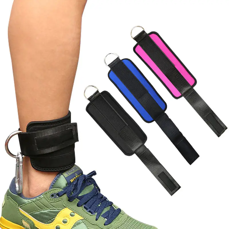 Adjustable Neoprene Padded Weight Workout Support Gym Ankle Cuffs Fitness Ankle Straps For Cable Machines